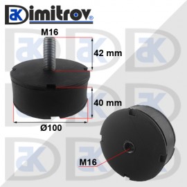 Антивибрационен тампон М16 х Ø 100 х 40 mm